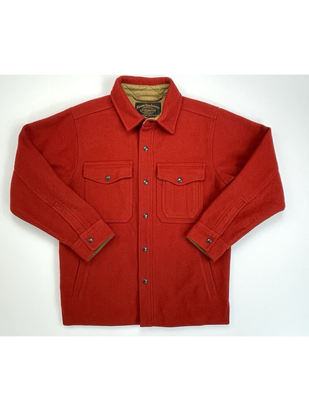 Filson Lined Mackinaw Wool Jac Shirt Red Oak Discontinued Color XS